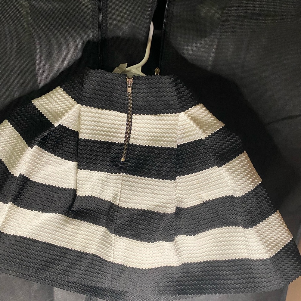 Black and White Striped Skirt